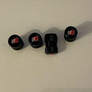 S Line Audi Valve Stem Caps in Black Set of 4 NWT
